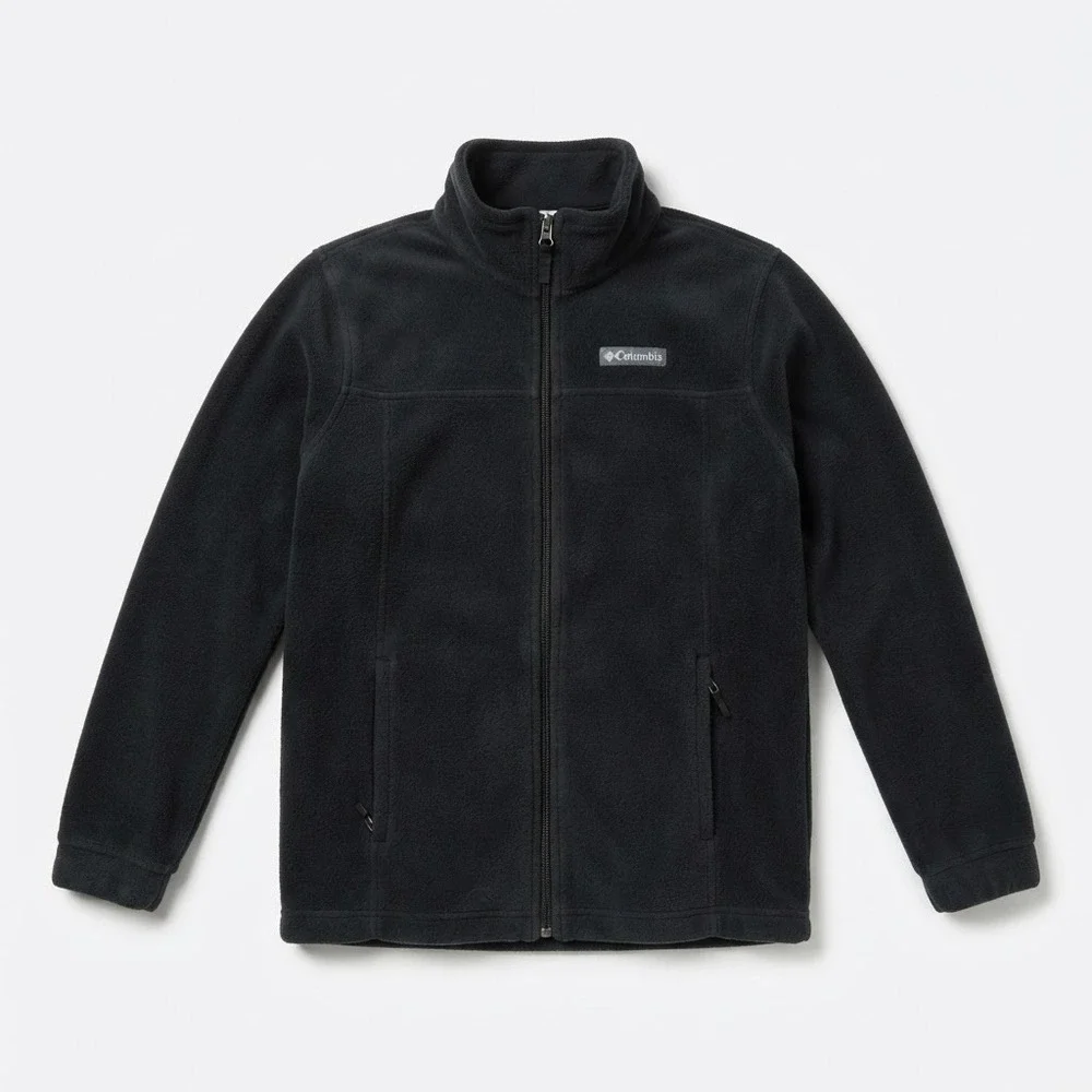 Columbia Youth Kids Size M (10-12) Fleece-Lined Jacket Black Full Zip